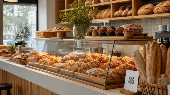 Bakery venue using a QR menu