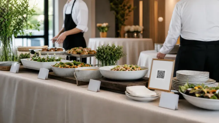 Catering Services venue using a QR menu