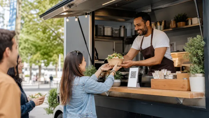 Food Trucks venue using a QR menu