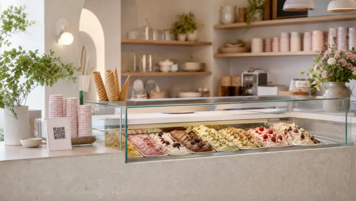 Ice Cream Shops venue using a QR menu
