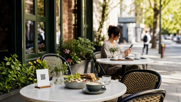 Cafe venue using a QR menu