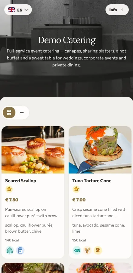 See a real published menu