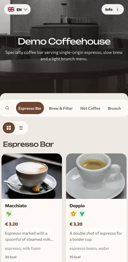 See a real published menu