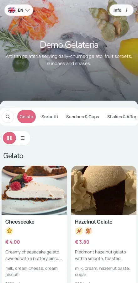 See a real published menu