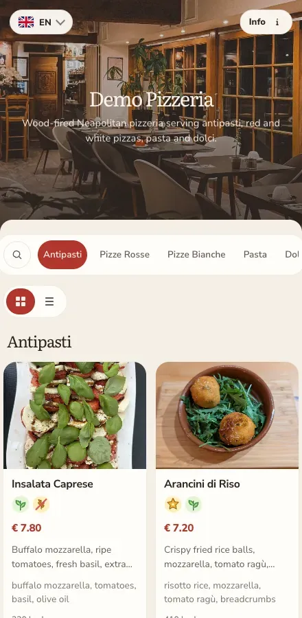 See a real published menu
