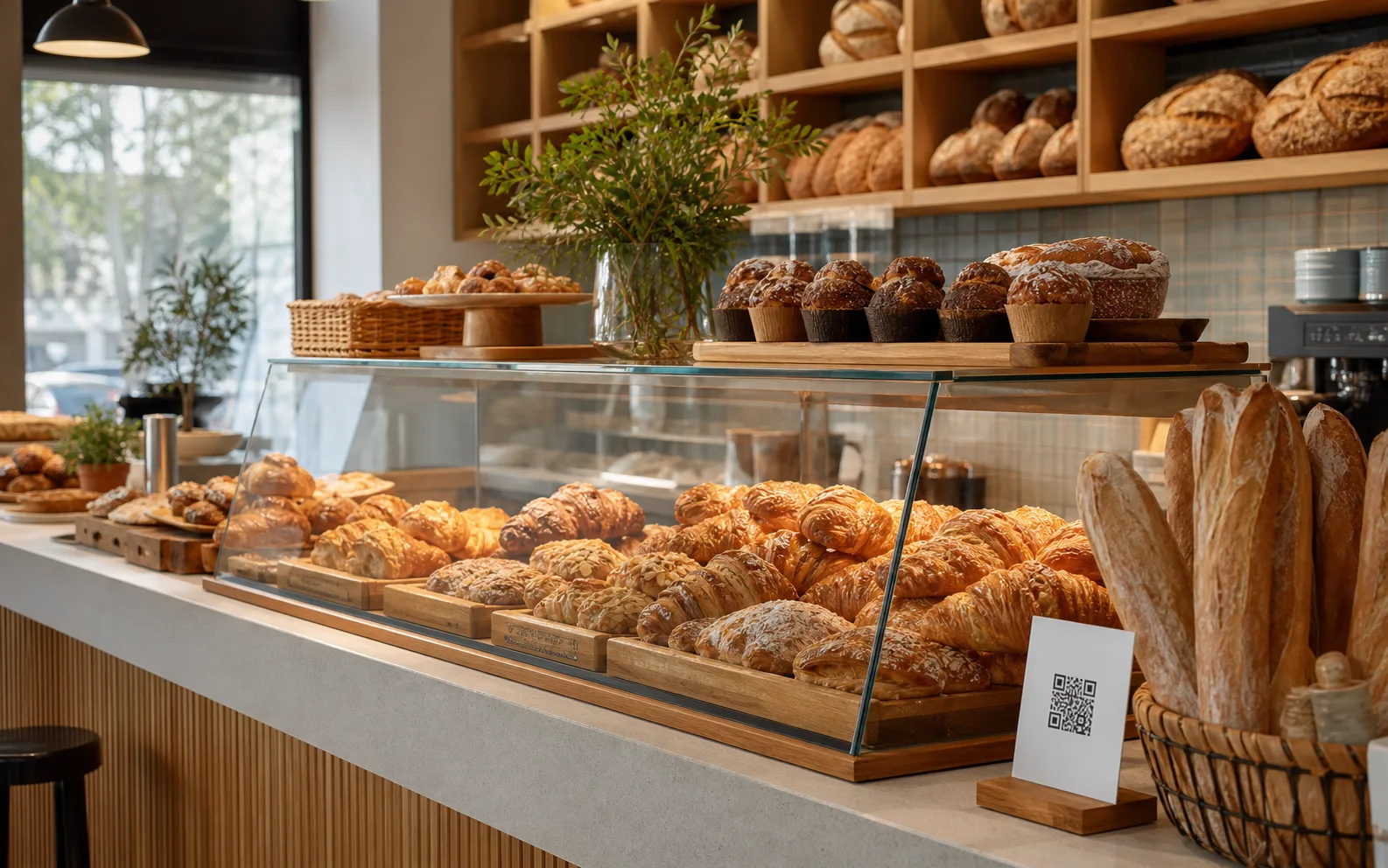 Bakery venue using a QR menu