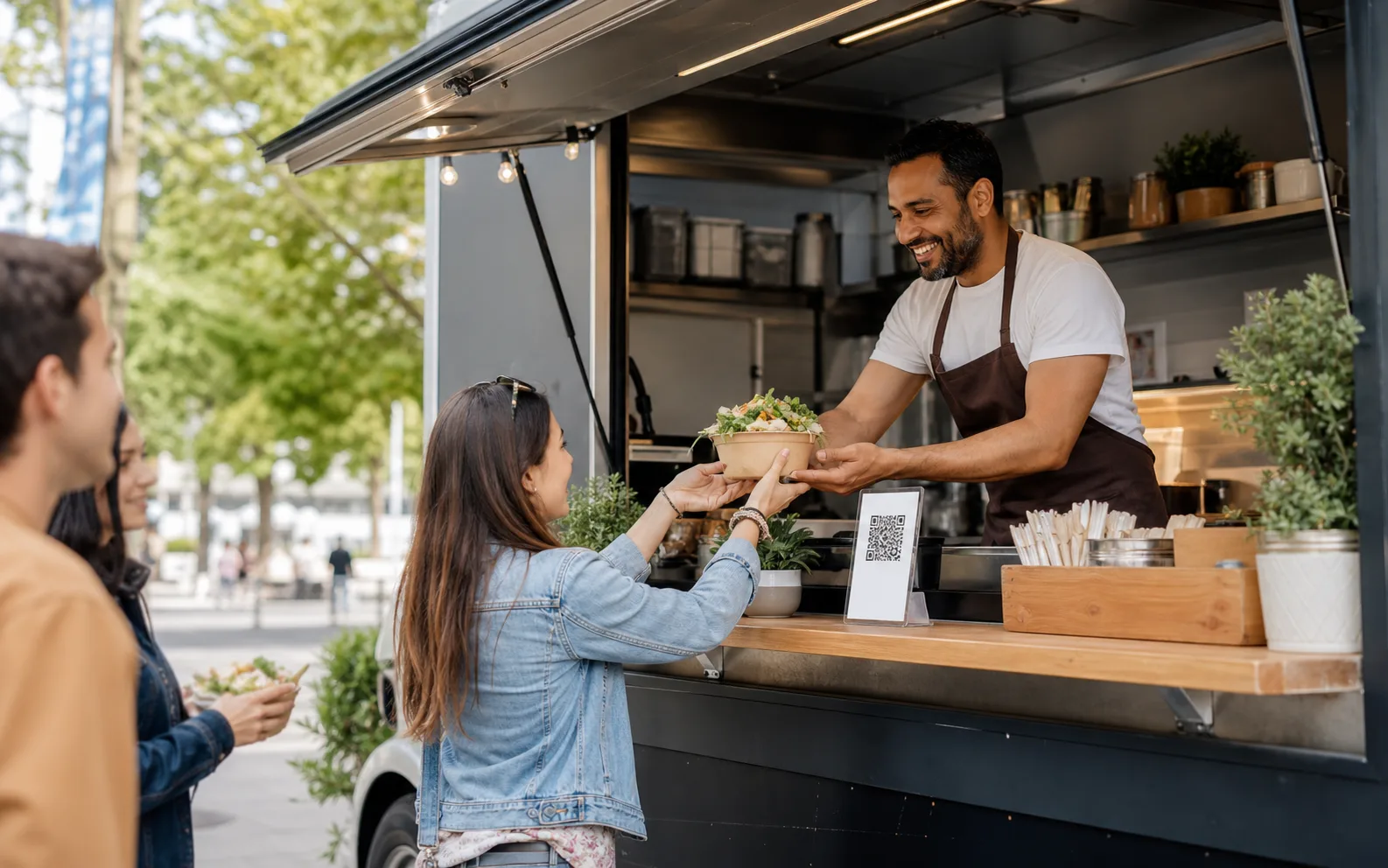 Food Trucks venue using a QR menu