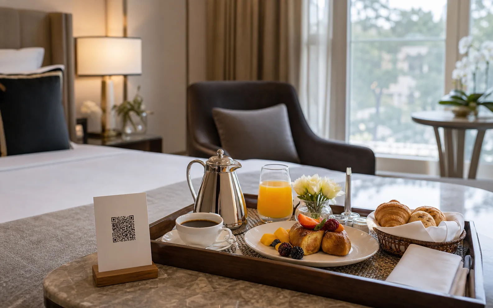 Hotels venue using a QR menu