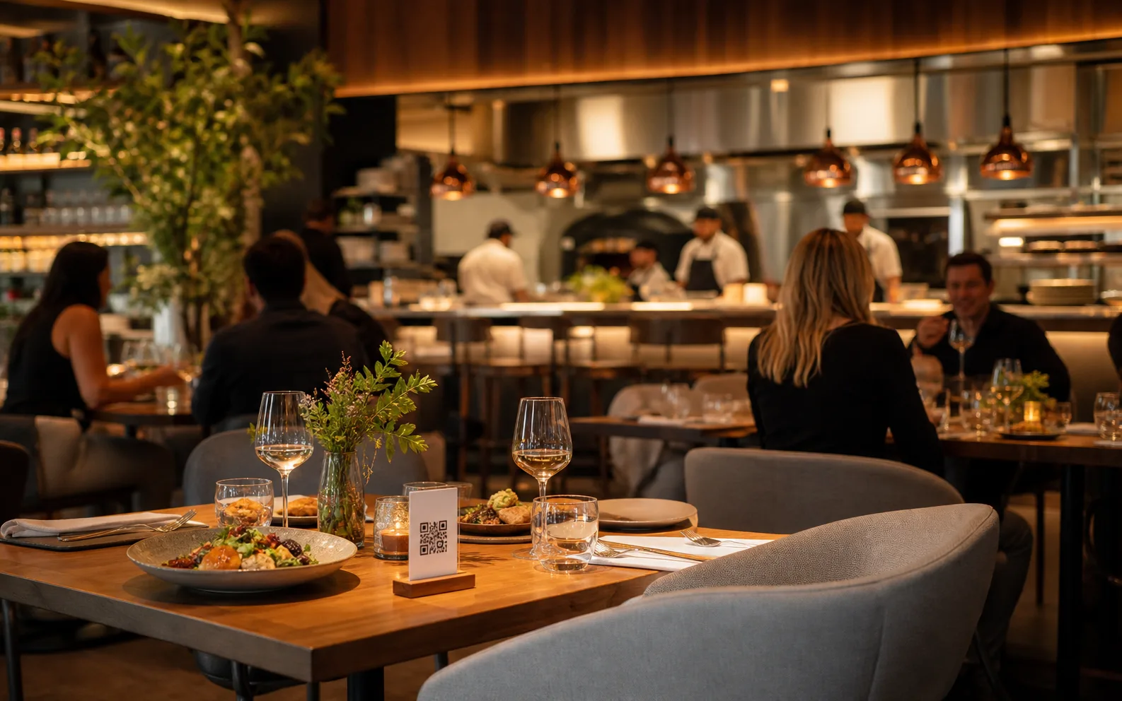 Restaurants venue using a QR menu